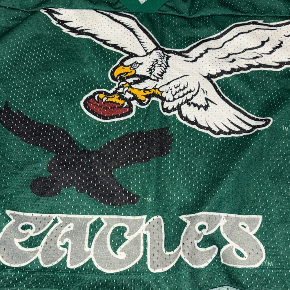 Vintage Rare Wilson Philadelphia Eagles Kelly Green Mesh Jersey 80s 90s XL - Picture 6 of 6
